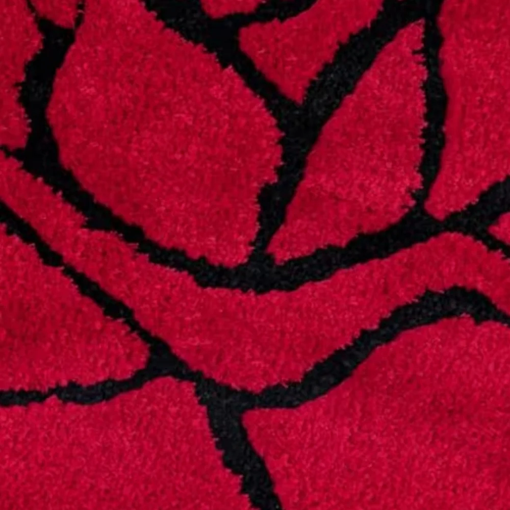 Red Rose Shaped Bath Mat Bedroom Rug Doormat Flower Shape Floral Romantic Decor
